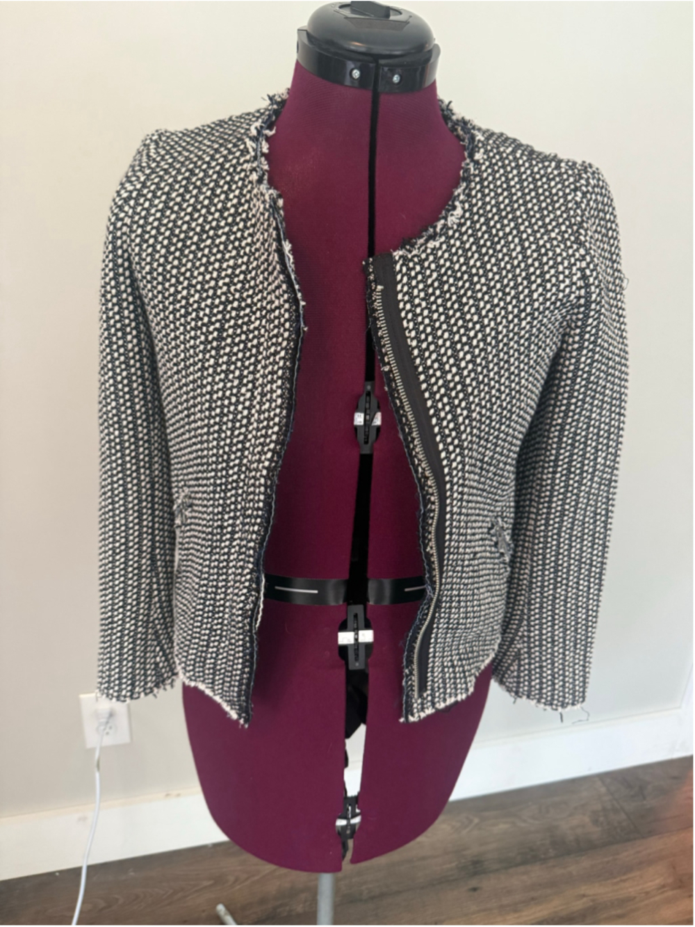 New GAP Black White Tweed Jacket 0 Fall Winter